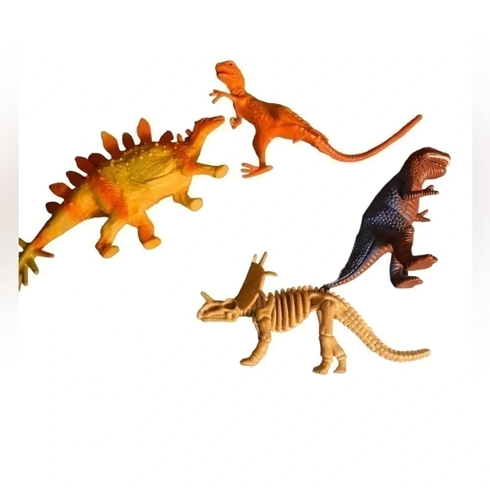 Dinosaur puzzle book & dinosaur figures bundle